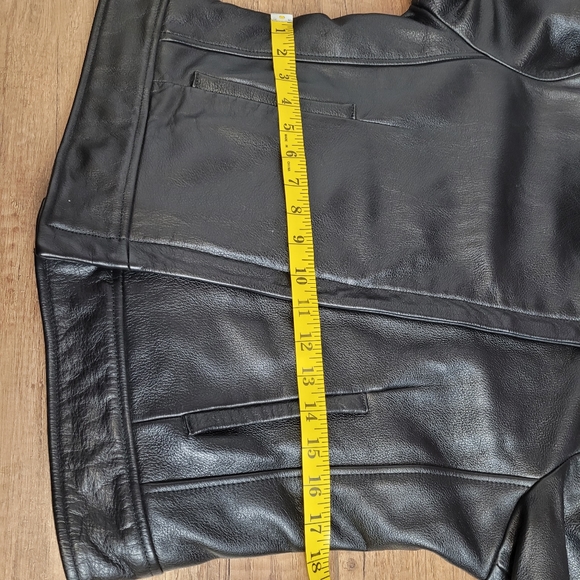 Vintage Wilsons leather womens Black leather biker jacket asymmetrical zip M - Picture 13 of 16